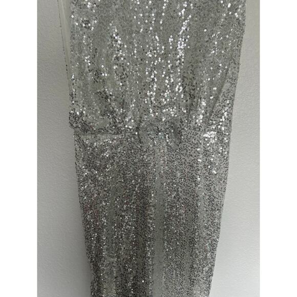 Silver Sequin Coquette Maxi Gown - S - Picture 2 of 4